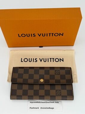 Authentic LV Sara Wallet in Damier Ebene Excellent Condition